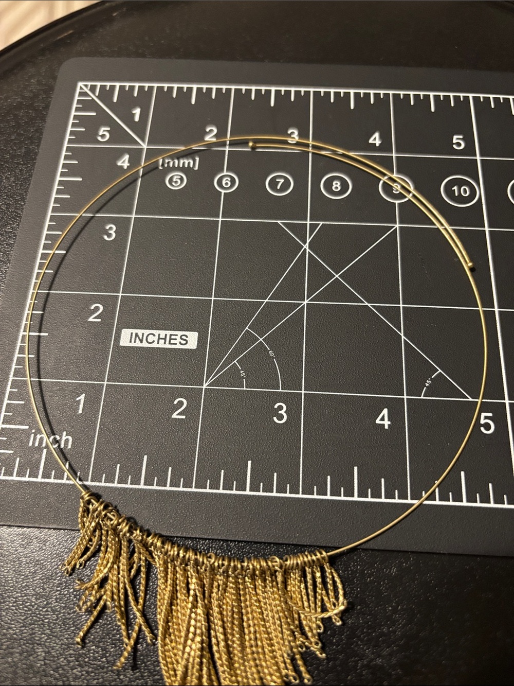 Gold Fringe Collar Necklace - Flapper, Egyptian Style - Picture 6 of 11